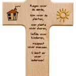 Kruis(je) hout 15cm met Lieve God, regen voor de ...