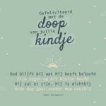 Kaart Doop kindje 'God blijft bij wat hij heeft beloofd'