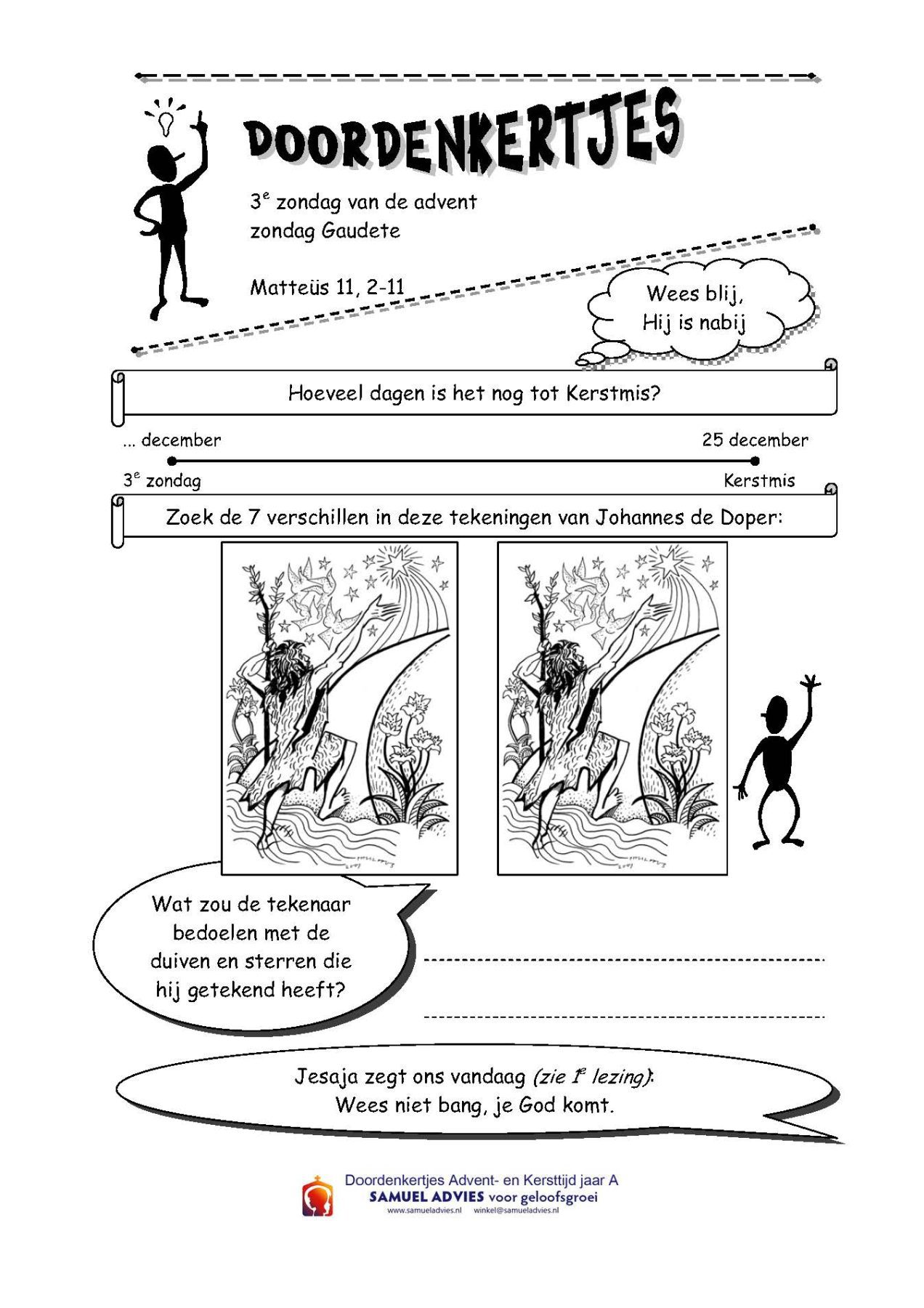 3e Zondag van de Advent jaar A - Doordenkertje